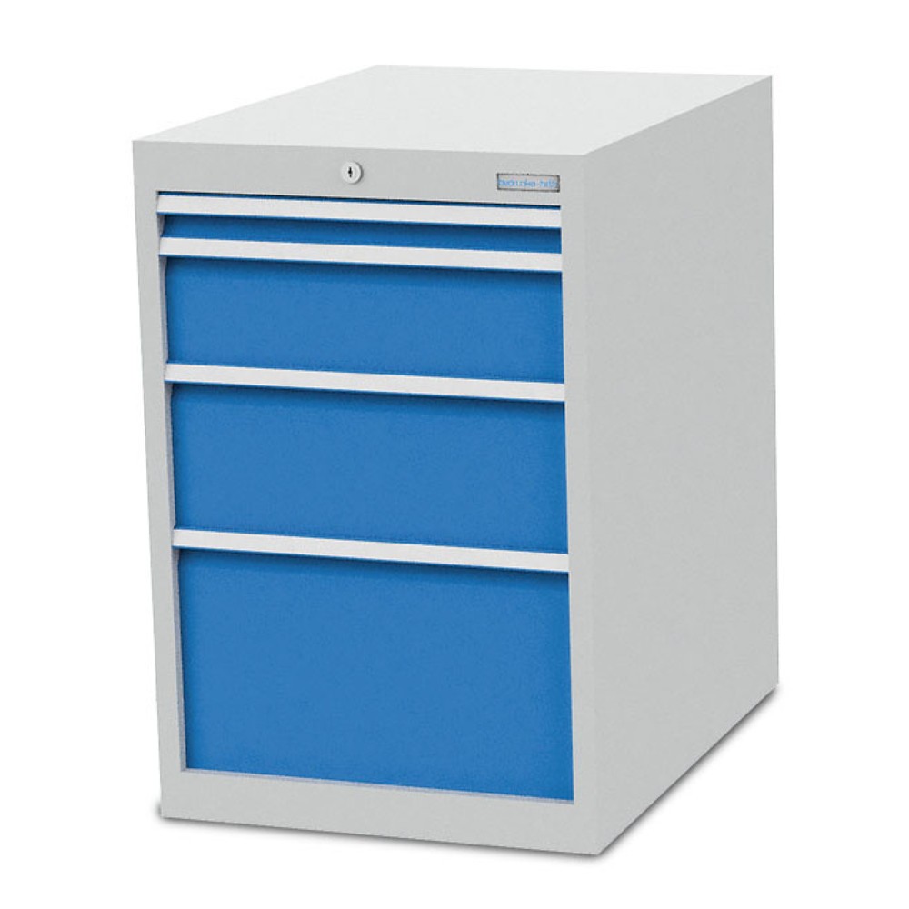 Immagine del prodotto n. 1: Cassettiera Bedrunka+Hirth R 18-24, AxLxP 819 x 555 x 736 mm, grigio chiaro, azzurro, 4 cassetti 1x50 + 1x150 + 1x200 + 1x300 mm