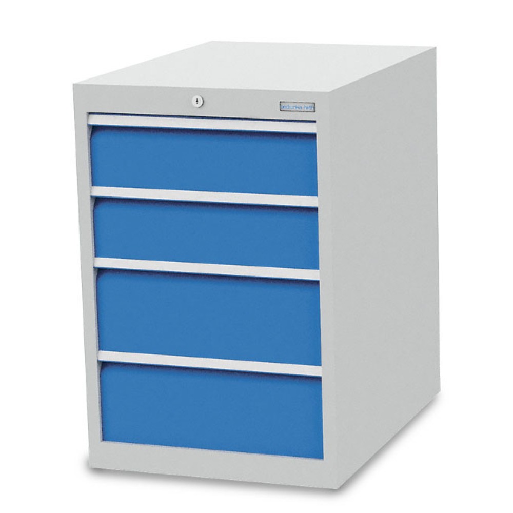 Immagine del prodotto n. 1: Cassettiera Bedrunka+Hirth R 18-24, AxLxP 819 x 555 x 736 mm, grigio chiaro, azzurro, 4 cassetti 2x150 + 2x200 mm
