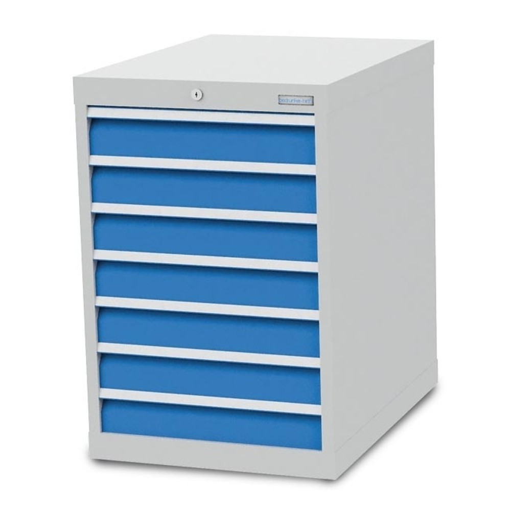 Immagine del prodotto n. 1: Cassettiera Bedrunka+Hirth R 18-24, AxLxP 819 x 555 x 736 mm, grigio chiaro, azzurro, 7 cassetti 7x100