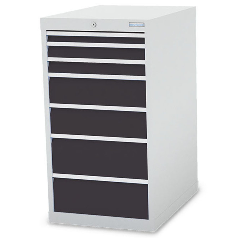 Immagine del prodotto n. 1: Cassettiera Bedrunka+Hirth R 18-24, AxLxP 1.019 x 555 x 736 mm, grigio chiaro, grigio antracite, 7 cassetti 1x50 + 2x75 + 2x150 + 2x200 mm