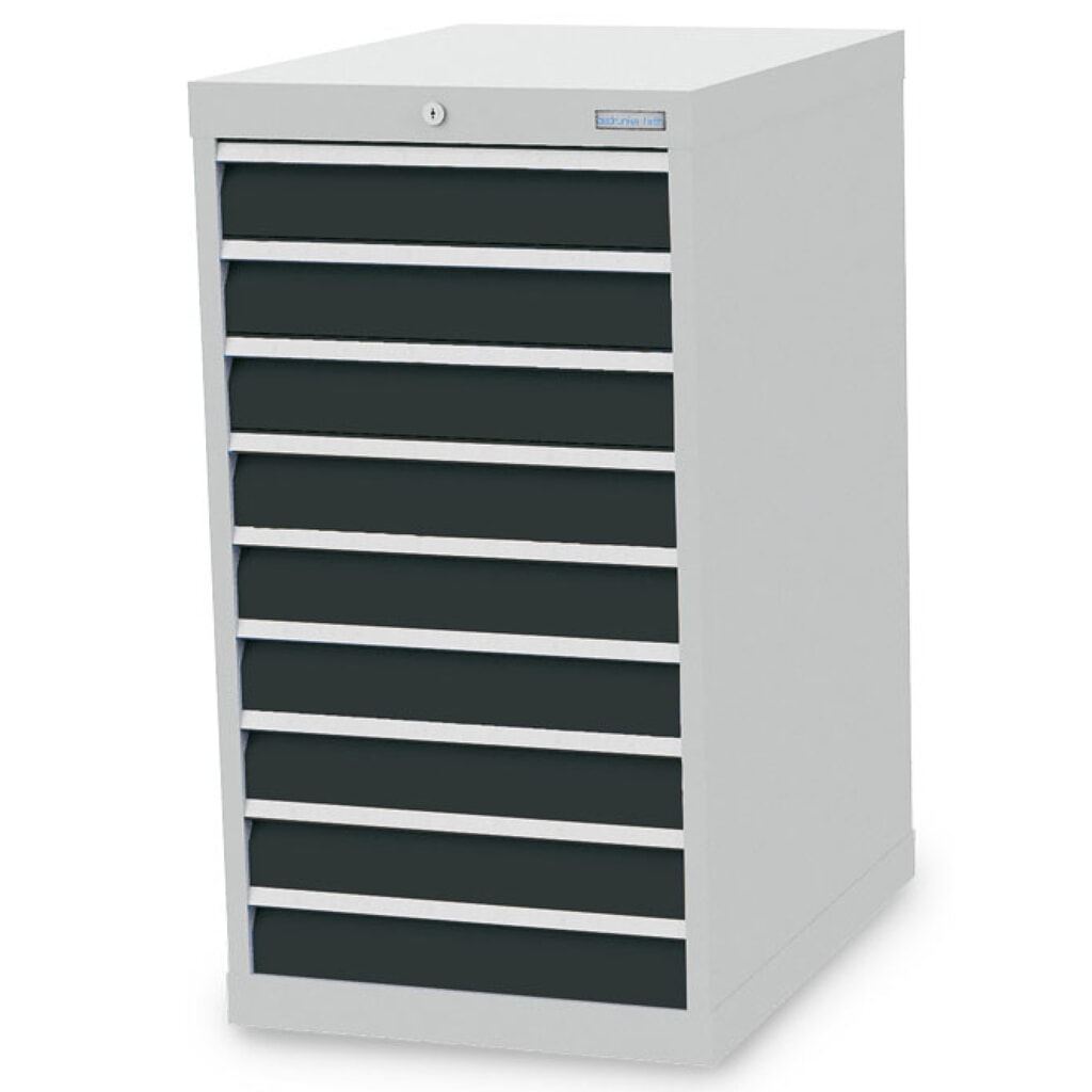 Immagine del prodotto n. 1: Cassettiera Bedrunka+Hirth R 18-24, AxLxP 1.019 x 555 x 736 mm, grigio chiaro, grigio antracite, 9 cassetti 9x100