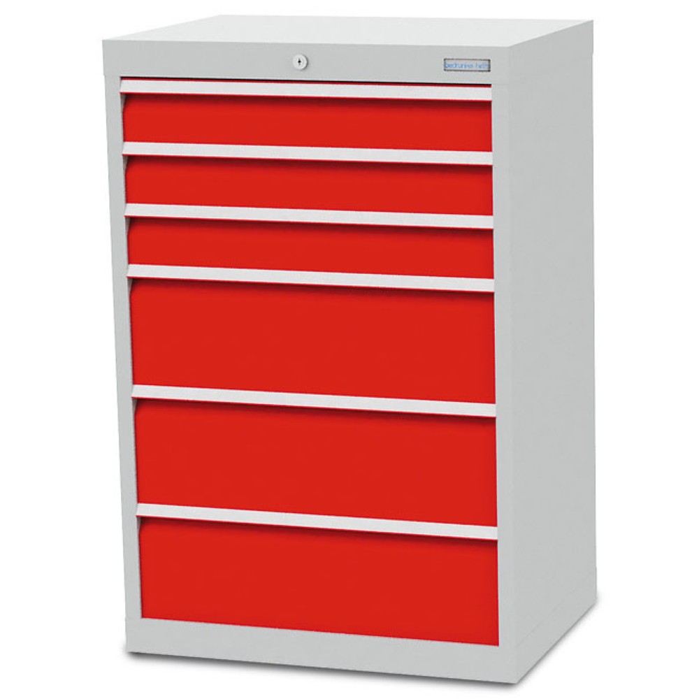 Immagine del prodotto: Cassettiera Bedrunka+Hirth R 24-16, AxLxP 1.019 x 680 x 500 mm, grigio chiaro, azzurro, 6 cassetti
