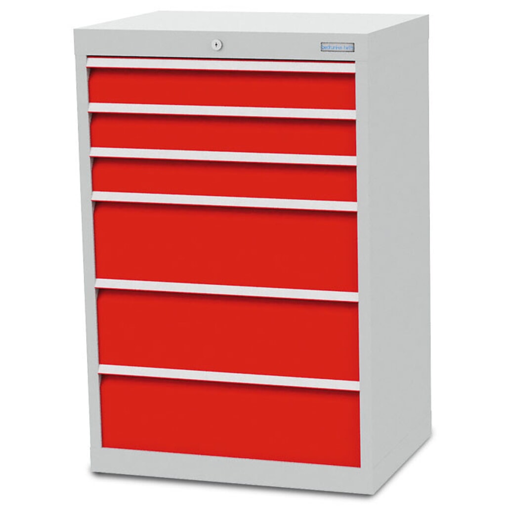 Immagine del prodotto: Cassettiera Bedrunka+Hirth R 24-16, AxLxP 1.019 x 680 x 500 mm, grigio chiaro, azzurro, 6 cassetti