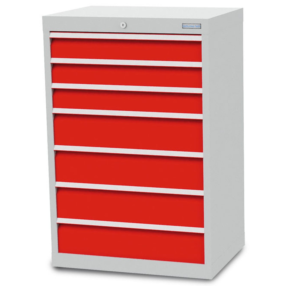 Immagine del prodotto: Cassettiera Bedrunka+Hirth R 24-16, AxLxP 1.019 x 680 x 500 mm, grigio chiaro, azzurro, 7 cassetti
