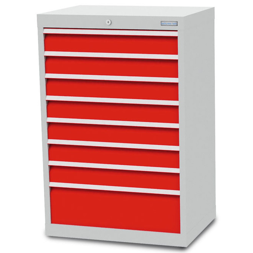 Immagine del prodotto: Cassettiera Bedrunka+Hirth R 24-16, AxLxP 1.019 x 680 x 500 mm, grigio chiaro, azzurro, 8 cassetti