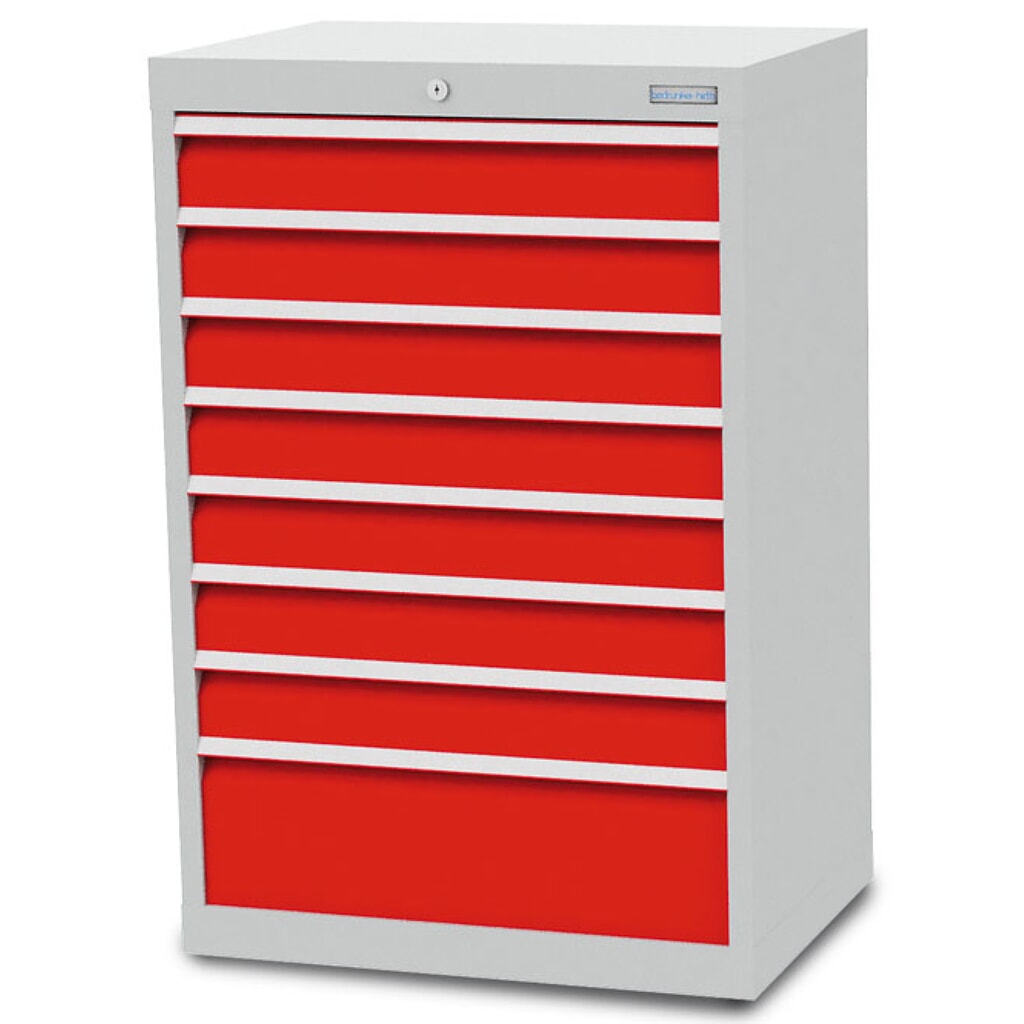 Immagine del prodotto: Cassettiera Bedrunka+Hirth R 24-16, AxLxP 1.019 x 680 x 500 mm, grigio chiaro, azzurro, 8 cassetti