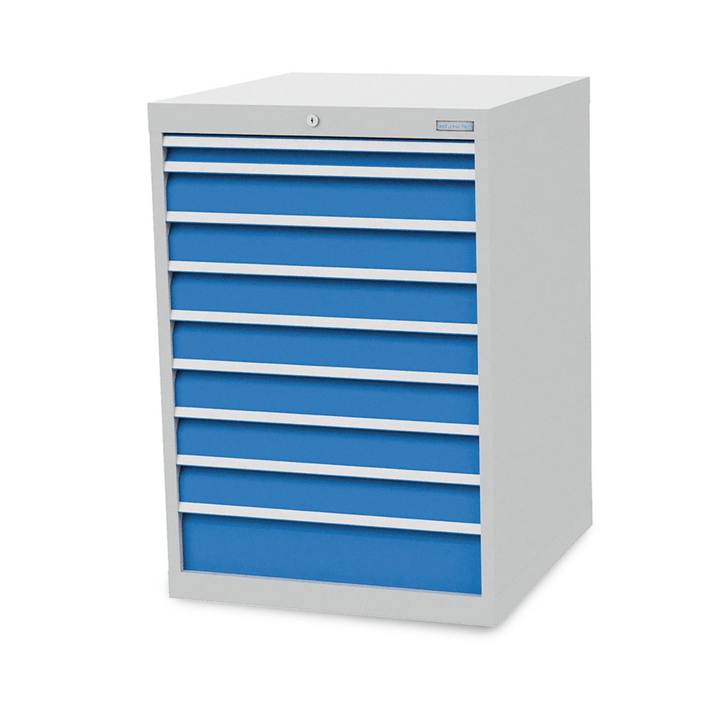 Immagine del prodotto n. 1: Cassettiera Bedrunka+Hirth R 24-24, AxLxP 1.019 x 705 x 736 mm, grigio chiaro, azzurro, 9 cassetti 1x50 + 7x100 + 1x150 mm