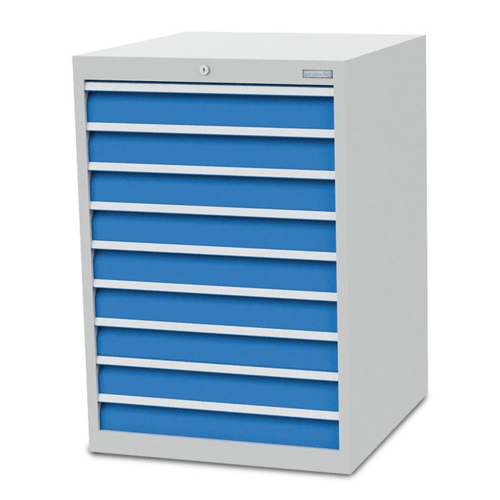 Immagine del prodotto n. 1: Cassettiera Bedrunka+Hirth R 24-24, AxLxP 1.019 x 705 x 736 mm, grigio chiaro, azzurro, 9 cassetti 9x100