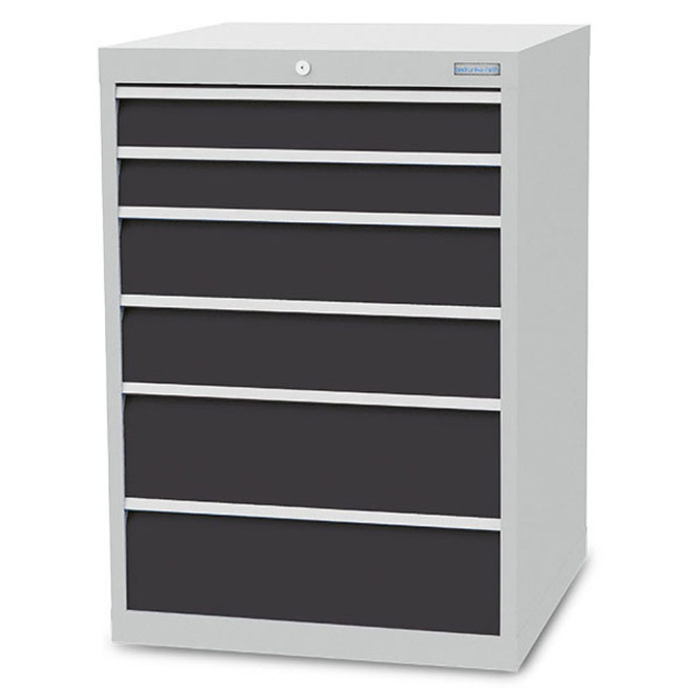 Immagine del prodotto n. 1: Cassettiera Bedrunka+Hirth R 24-24, AxLxP 1.019 x 705 x 736 mm, grigio chiaro, grigio antracite, 6 cassetti 2x100 + 2x150 + 2x200 mm