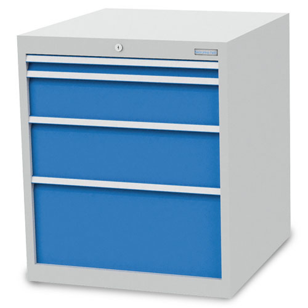 Immagine del prodotto n. 1: Cassettiera Bedrunka+Hirth R 24-24, AxLxP 819 x 705 x 736 mm, grigio chiaro, azzurro, 4 cassetti 1x50 + 1x150 + 1x200 + 1x300 mm