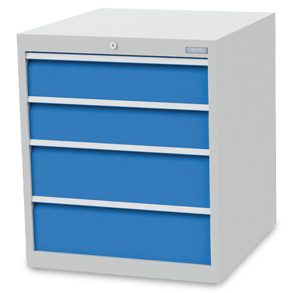 Immagine del prodotto: Cassettiera Bedrunka+Hirth R 24-24, AxLxP 819 x 705 x 736 mm, grigio chiaro, azzurro, 4 cassetti 2x150 + 2x200 mm