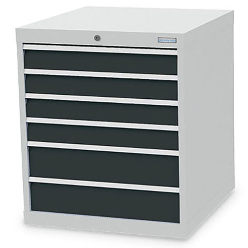 Immagine del prodotto n. 1: Cassettiera Bedrunka+Hirth R 24-24, AxLxP 819 x 705 x 736 mm, grigio chiaro, grigio antracite, 6 cassetti 4x100 + 2x150 mm