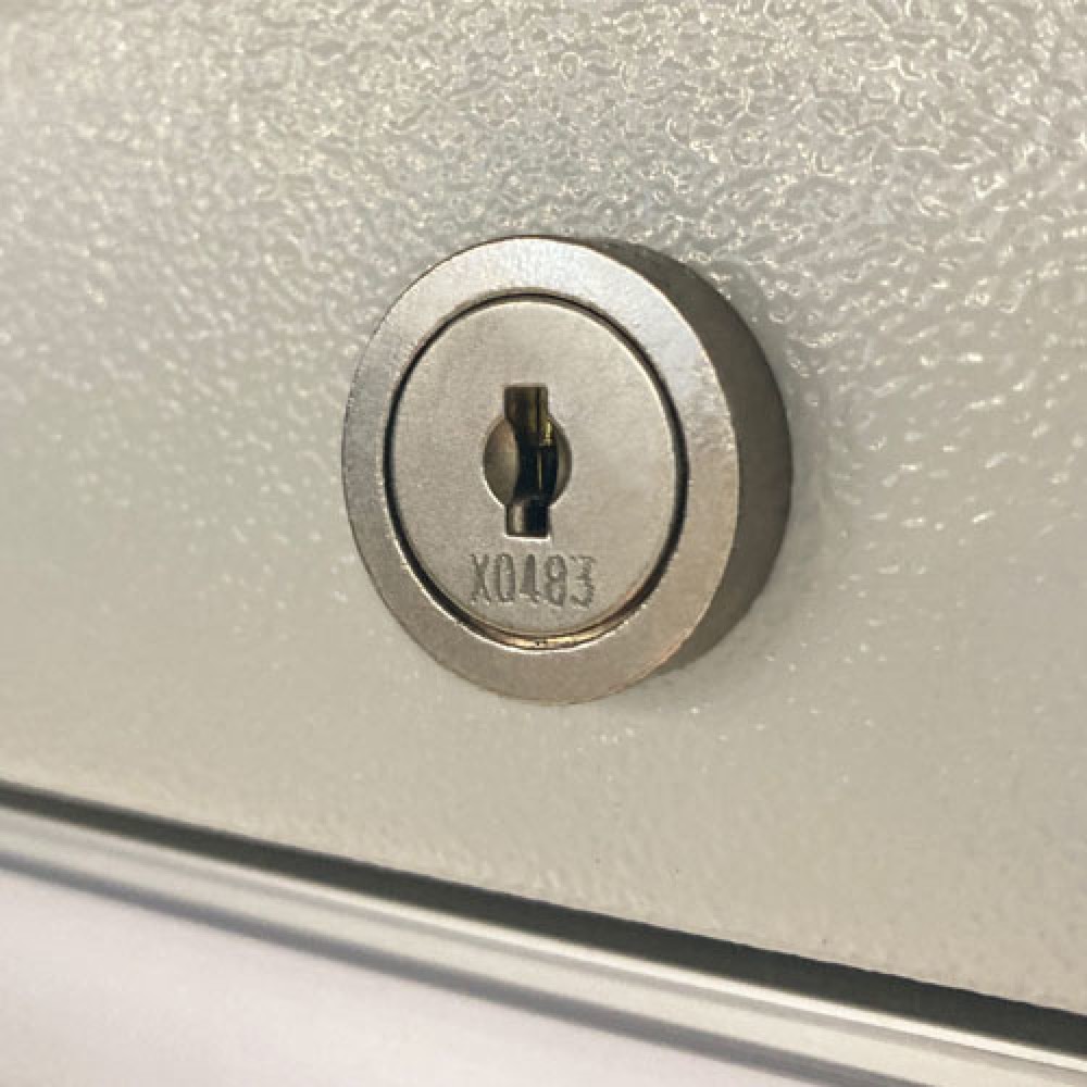Immagine del prodotto n. 3: Banco da lavoro a comparti Bedrunka+Hirth R 18-24, AxLxP 859 x 810 x 750 mm, grigio chiaro, azzurro, 3 cassetti 3x200 mm