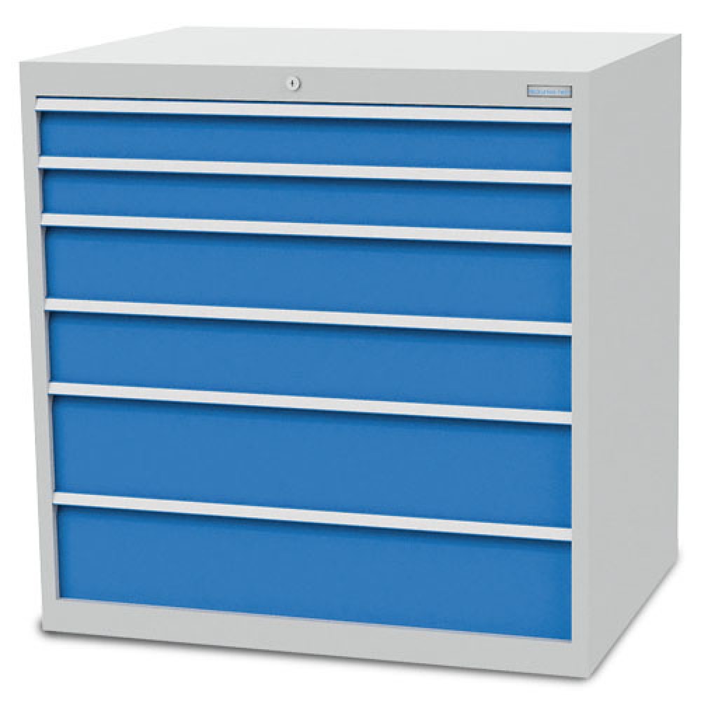 Immagine del prodotto: Cassettiera Bedrunka+Hirth R 36-24, AxLxP 1.019 x 1.005 x 736 mm, grigio chiaro, azzurro, 6 cassetti 2x100 + 2x150 + 2x200 mm