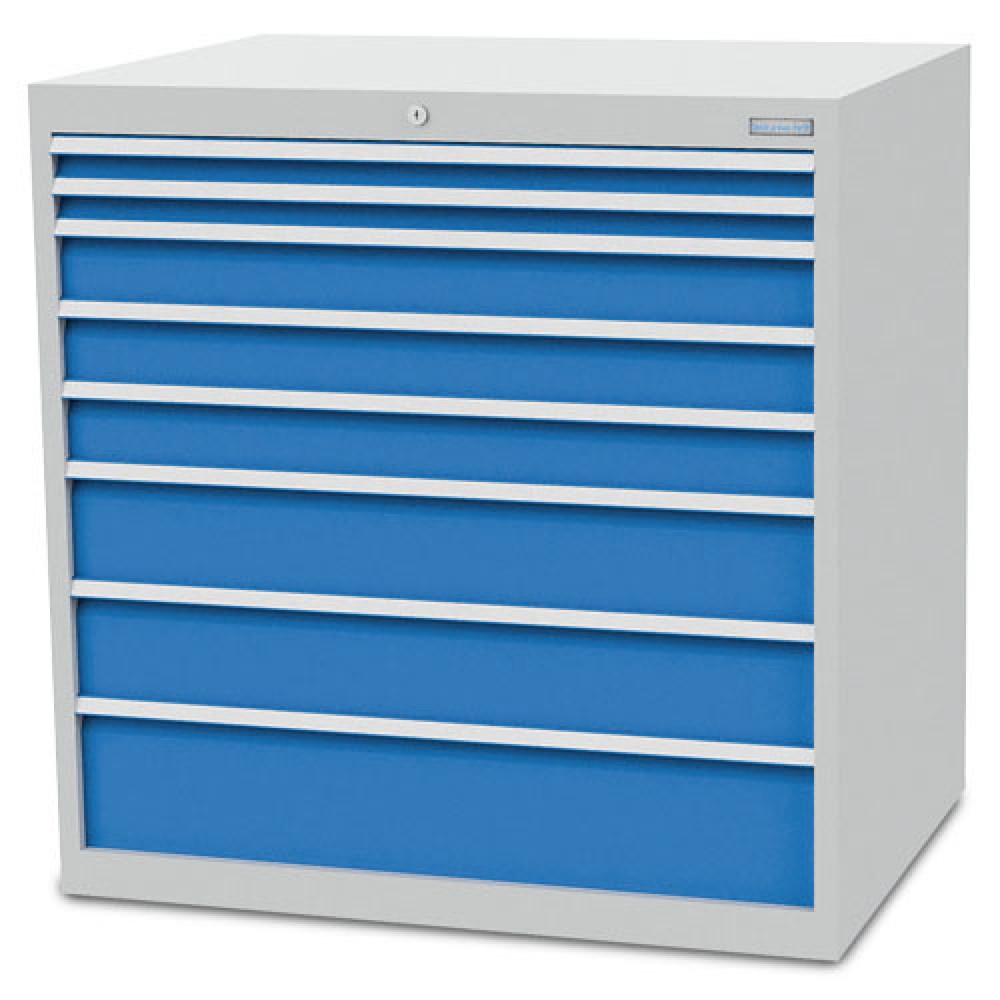 Immagine del prodotto n. 1: Cassettiera Bedrunka+Hirth R 36-24, AxLxP 1.019 x 1.005 x 736 mm, grigio chiaro, azzurro, 8 cassetti 2x50 + 3x100 + 2x150 + 1x200 mm