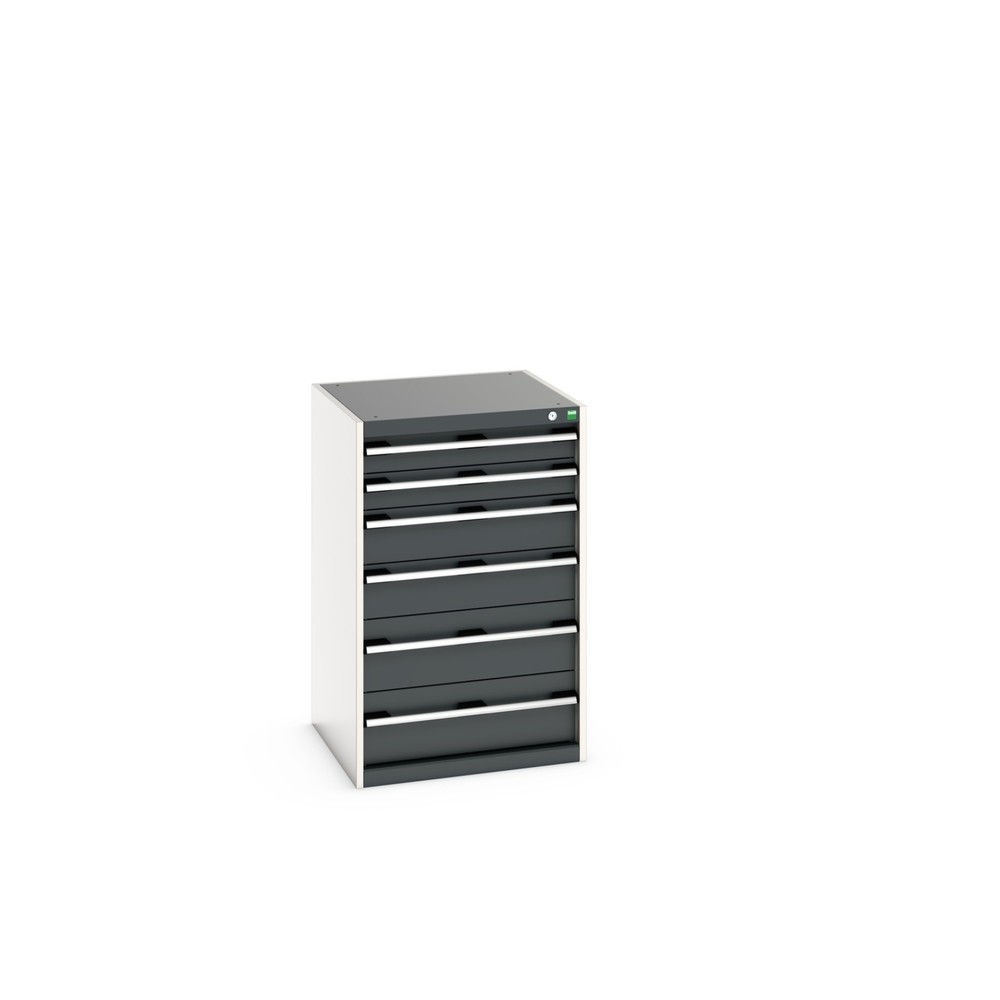 Immagine del prodotto: bott cubio cassettiera, cassetti 2x100 + 2x150 x 2x200 mm, portata 75 kg ciascuno, larghezza 650 mm, grigio antracite
