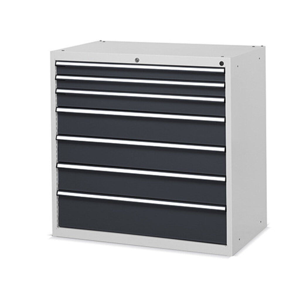 Immagine del prodotto: Cassettiera Fami FLEXA, 7 cassetti, AxLxP 1.002 x 1.023 x 600 mm, grigio chiaro, antracite
