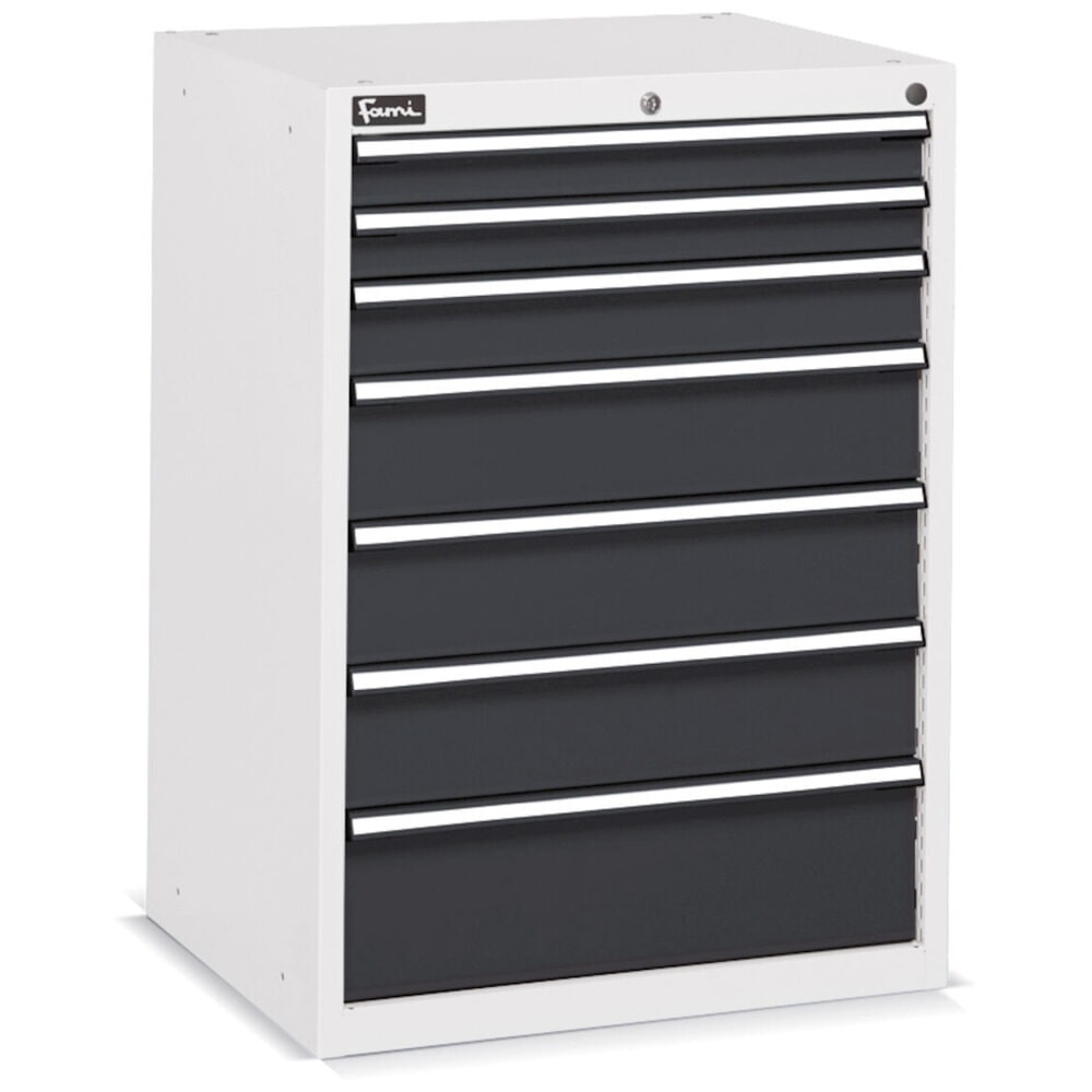 Immagine del prodotto n. 2: Cassettiera Fami FLEXA, 7 cassetti, AxLxP 1.002 x 717 x 600 mm, grigio chiaro, antracite