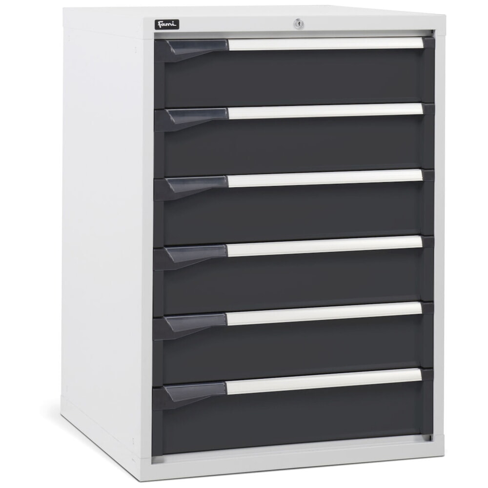 Immagine del prodotto n. 2: Cassettiera Fami MASTER, 6 cassetti, AxLxP 1.000 x 714 x 726 mm, grigio chiaro, antracite