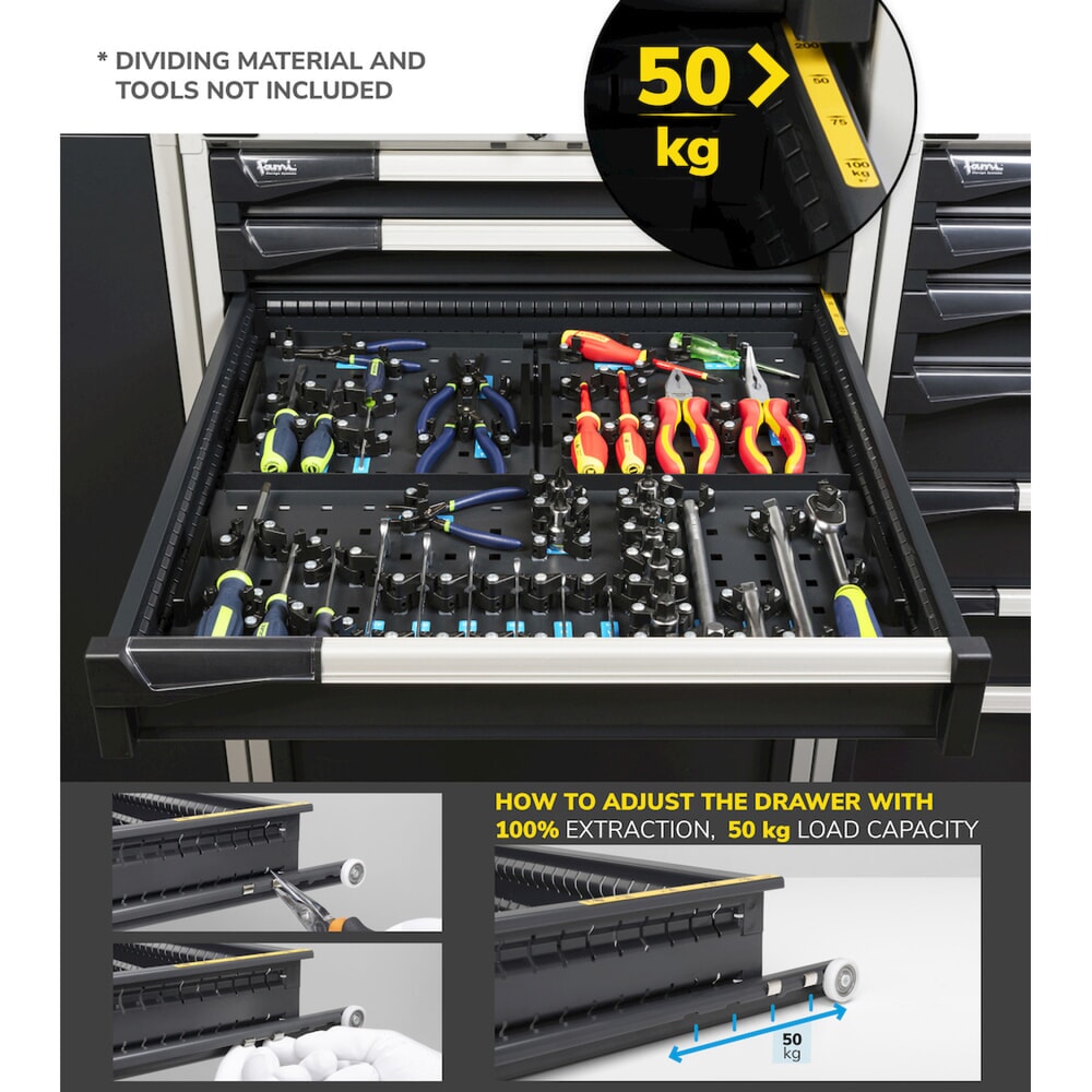 Immagine del prodotto n. 5: Cassettiera Fami MASTER, 6 cassetti, AxLxP 1.000 x 714 x 726 mm, grigio chiaro, antracite