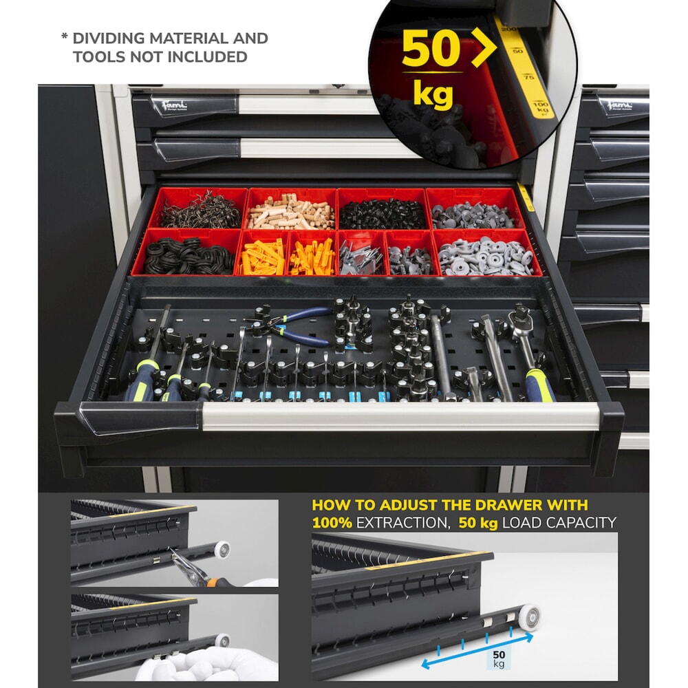 Immagine del prodotto n. 6: Cassettiera Fami MASTER, 6 cassetti, AxLxP 1.000 x 714 x 726 mm, grigio chiaro, antracite
