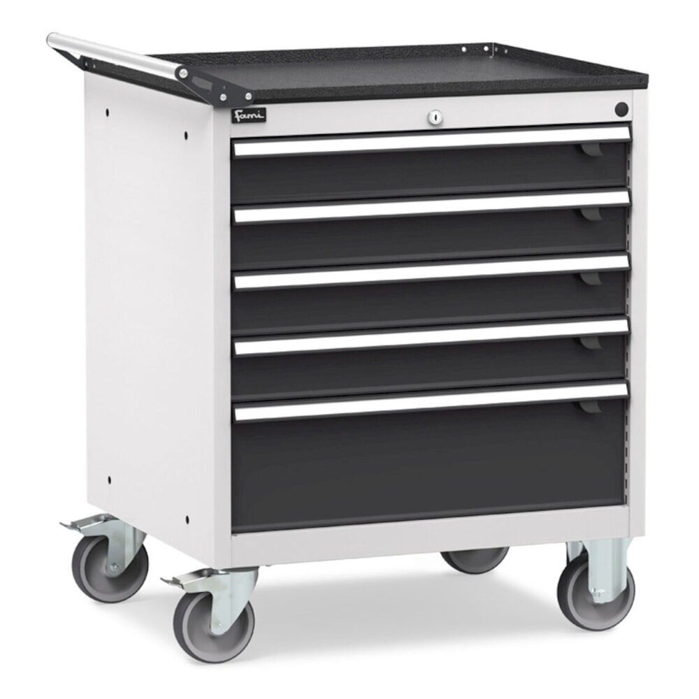 Immagine del prodotto n. 2: Cassettiera mobile Fami FLEXA, 5 cassetti, AxLxP 853 x 794 x 600 mm, grigio chiaro, antracite