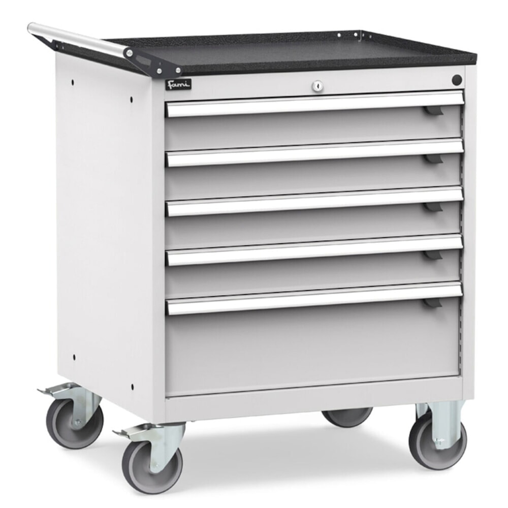 Immagine del prodotto n. 2: Cassettiera mobile Fami FLEXA, 5 cassetti, AxLxP 853 x 794 x 600 mm, grigio chiaro