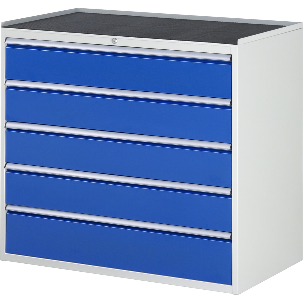 Immagine del prodotto: Cassettiera RAU serie 7000, AxLxP 1.035 x 1.145 x 650 mm, 5 cassetti 4 x 180, 1 x 210 mm, piano di lavoro in metallo