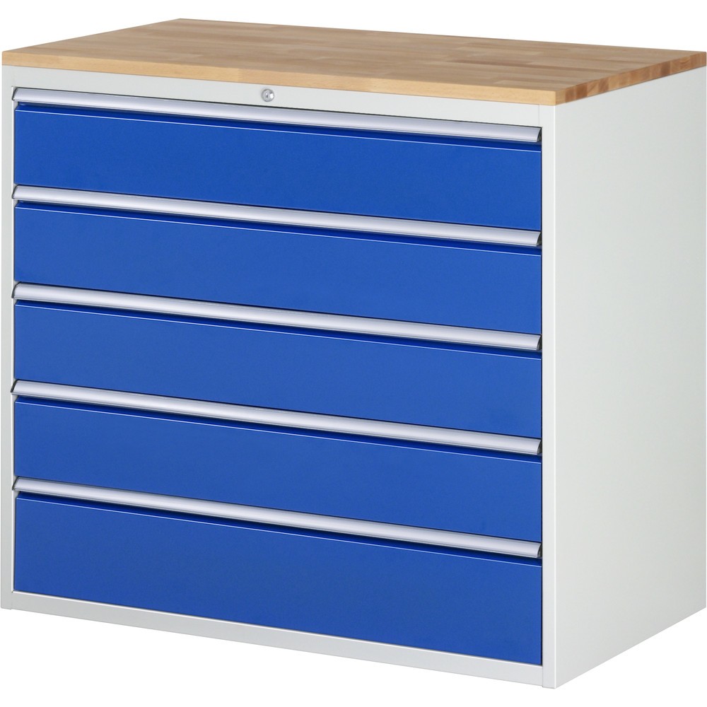 Immagine del prodotto n. 1: Cassettiera RAU serie 7000, AxLxP 1.035 x 1.145 x 650 mm, 5 cassetti 4 x 180, 1 x 210 mm, piano di lavoro in faggio
