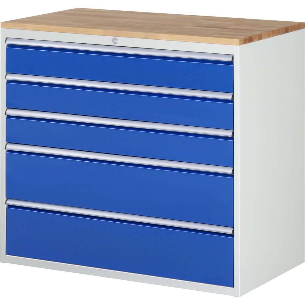 Immagine del prodotto n. 1: Cassettiera RAU serie 7000, AxLxP 1.035 x 1.145 x 650 mm, 5 cassetti 3 x 150, 2 x 240 mm, piano di lavoro in faggio