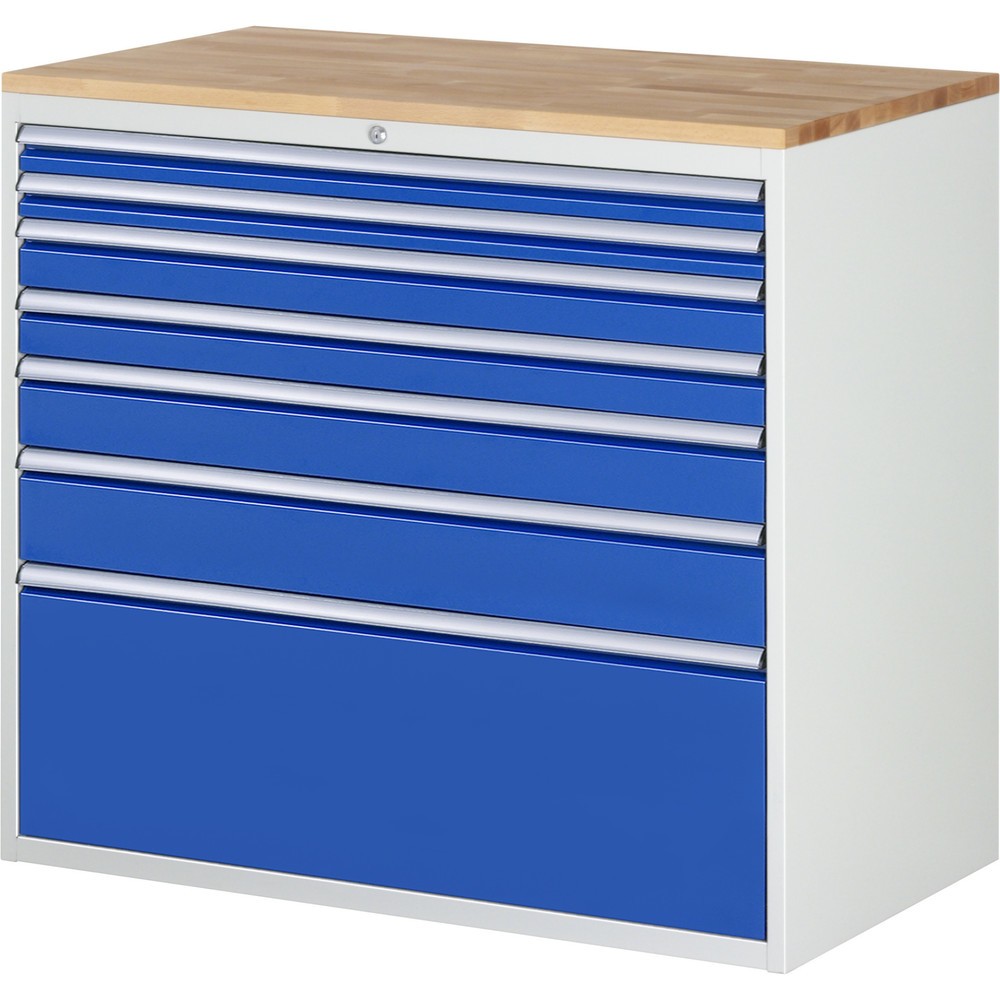 Immagine del prodotto n. 1: Cassettiera RAU serie 7000, AxLxP 1.035 x 1.145 x 650 mm, 7 cassetti 2 x 60, 2 x 90, 1 x 120, 1 x 150, 1 x 360 mm, piano di lavoro in faggio
