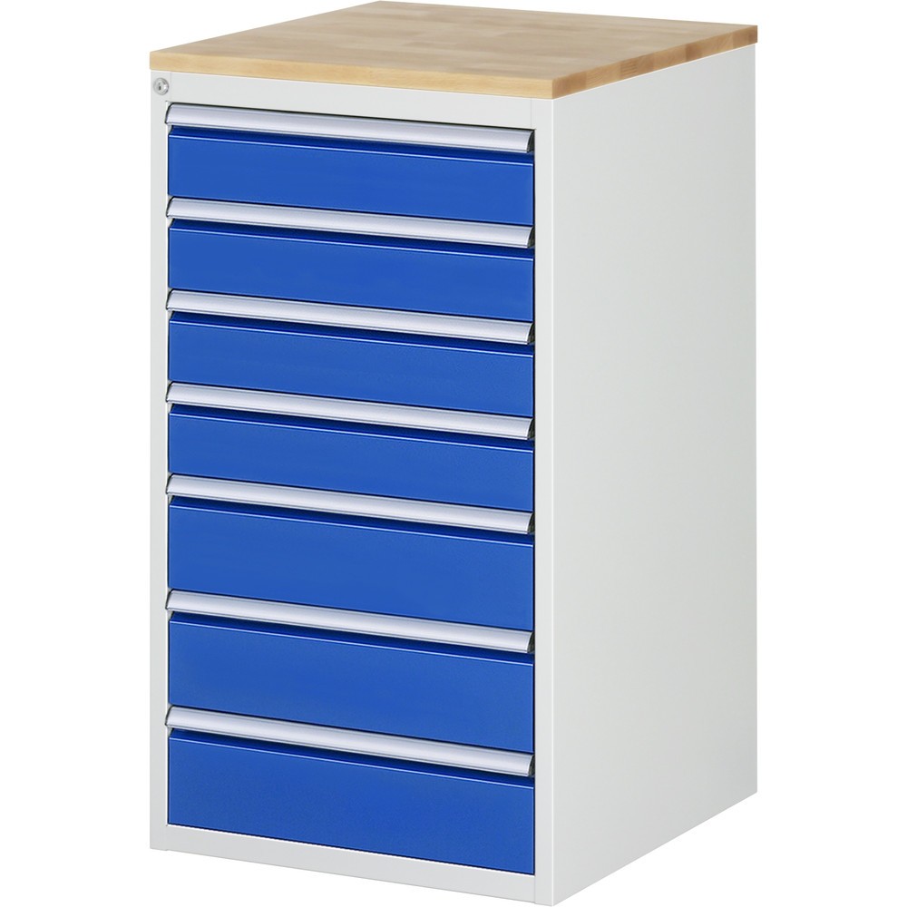 Immagine del prodotto n. 1: RAU Cassettiera Serie 7000, HxLxP 1.035 x 580 x 650 mm, con 7 cassetti misura L, piano in faggio