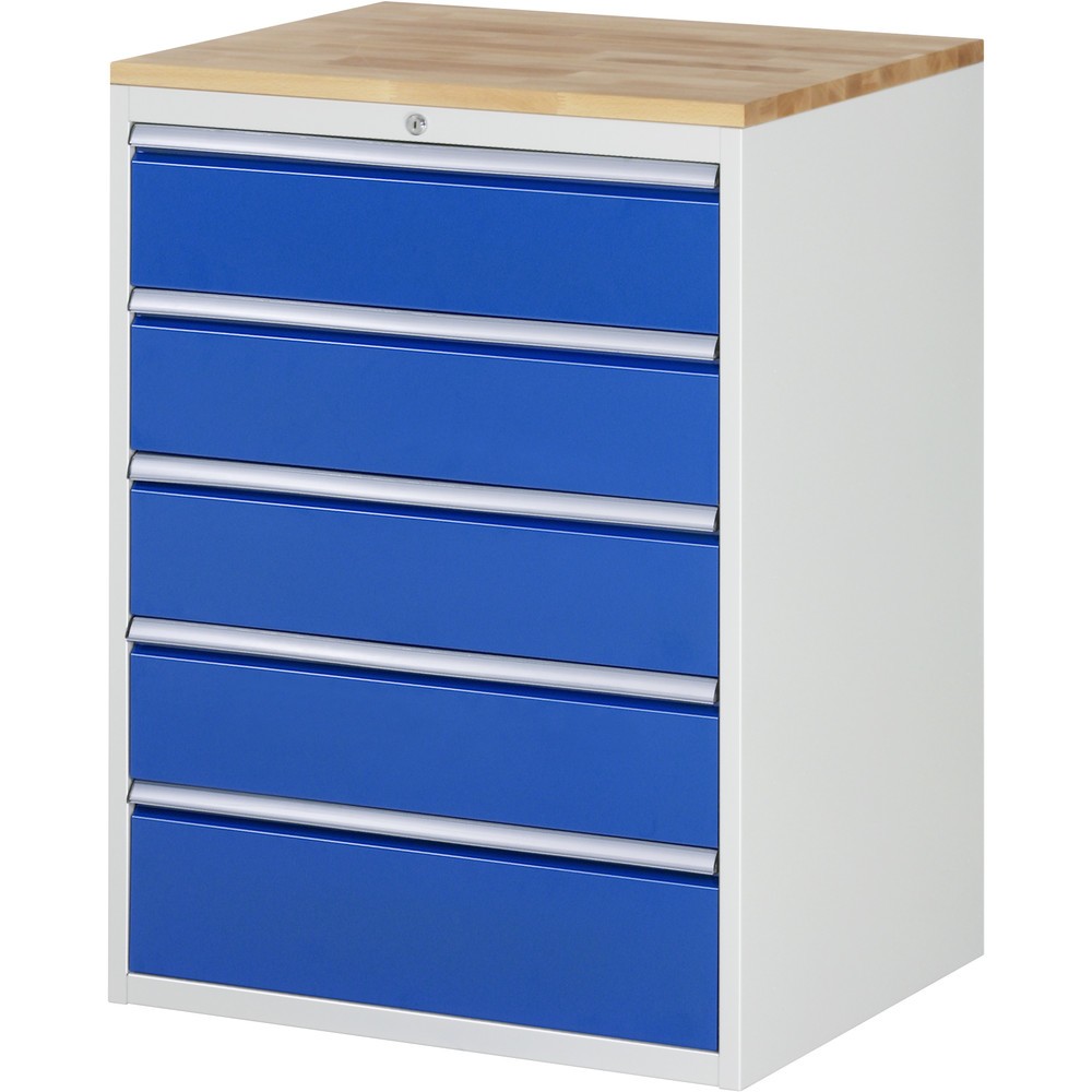 Immagine del prodotto n. 1: RAU Cassettiera Serie 7000, HxLxP 1.035 x 770 x 650 mm, con 5 cassetti misura XL, piano in faggio