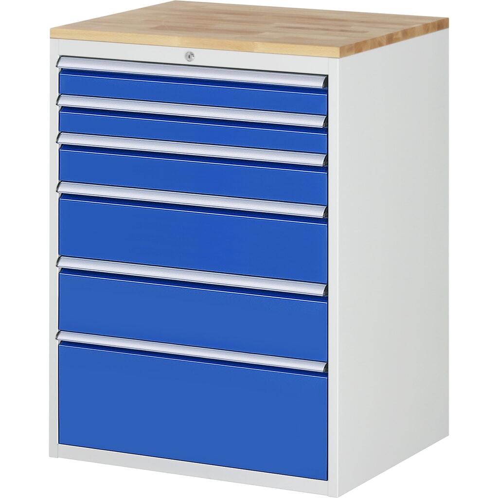 Immagine del prodotto: RAU Cassettiera Serie 7000, HxLxP 1.035 x 770 x 650 mm, con 6 cassetti misura XL, piano in faggio