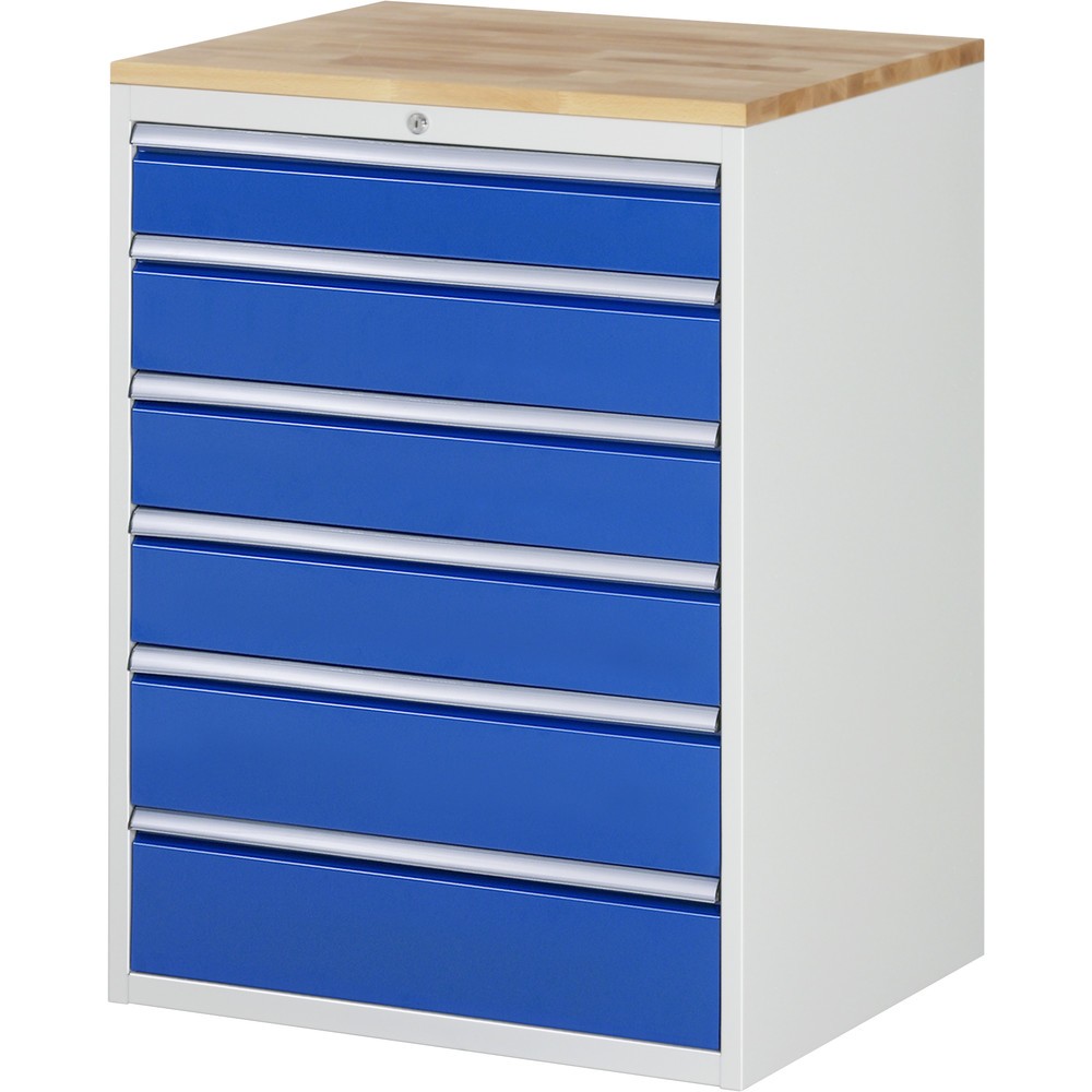 Immagine del prodotto: RAU Cassettiera Serie 7000, HxLxP 1.035 x 770 x 650 mm, con 6 cassetti misura XL, piano in faggio