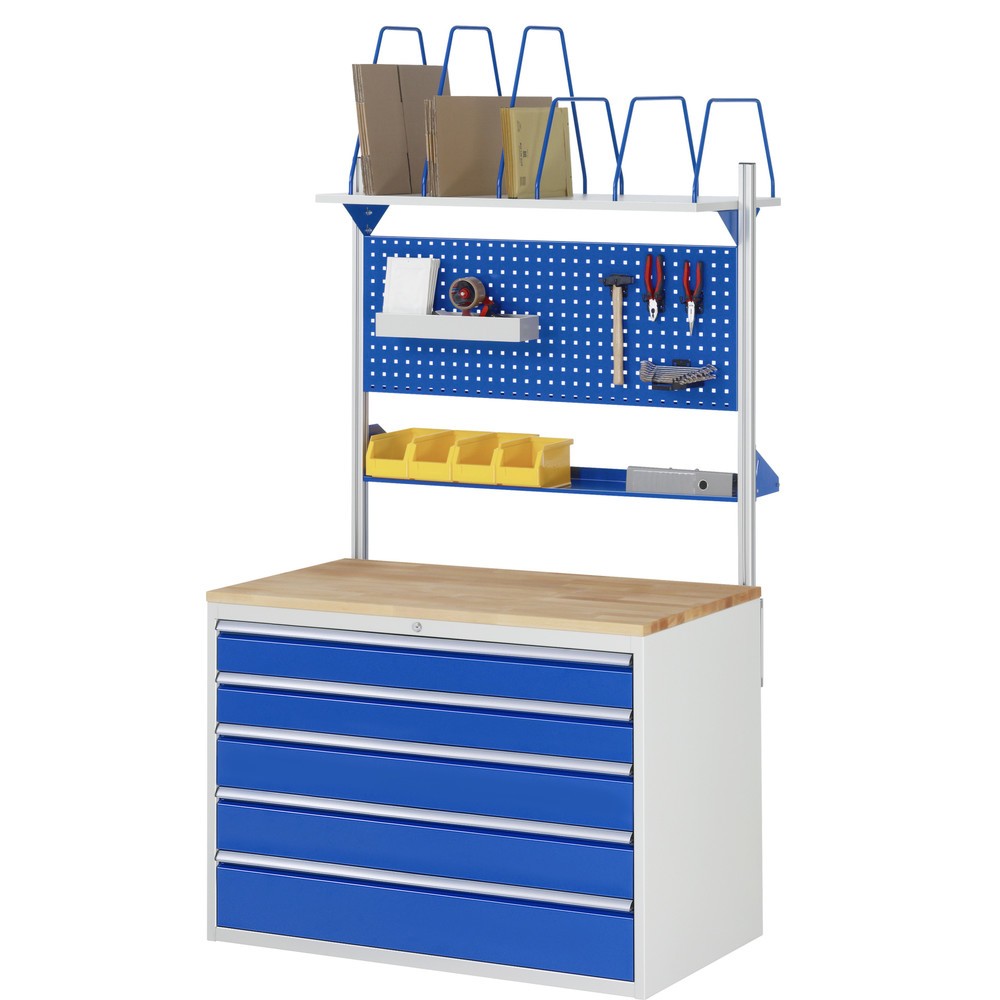 Immagine del prodotto n. 4: Cassettiera RAU Serie 7000, AxLxP 825 x 1.145 x 650 mm, 5 cassetti 1 x 60, 1 x 90, 2 x 150, 1 x 270 mm, piano di lavoro in metallo