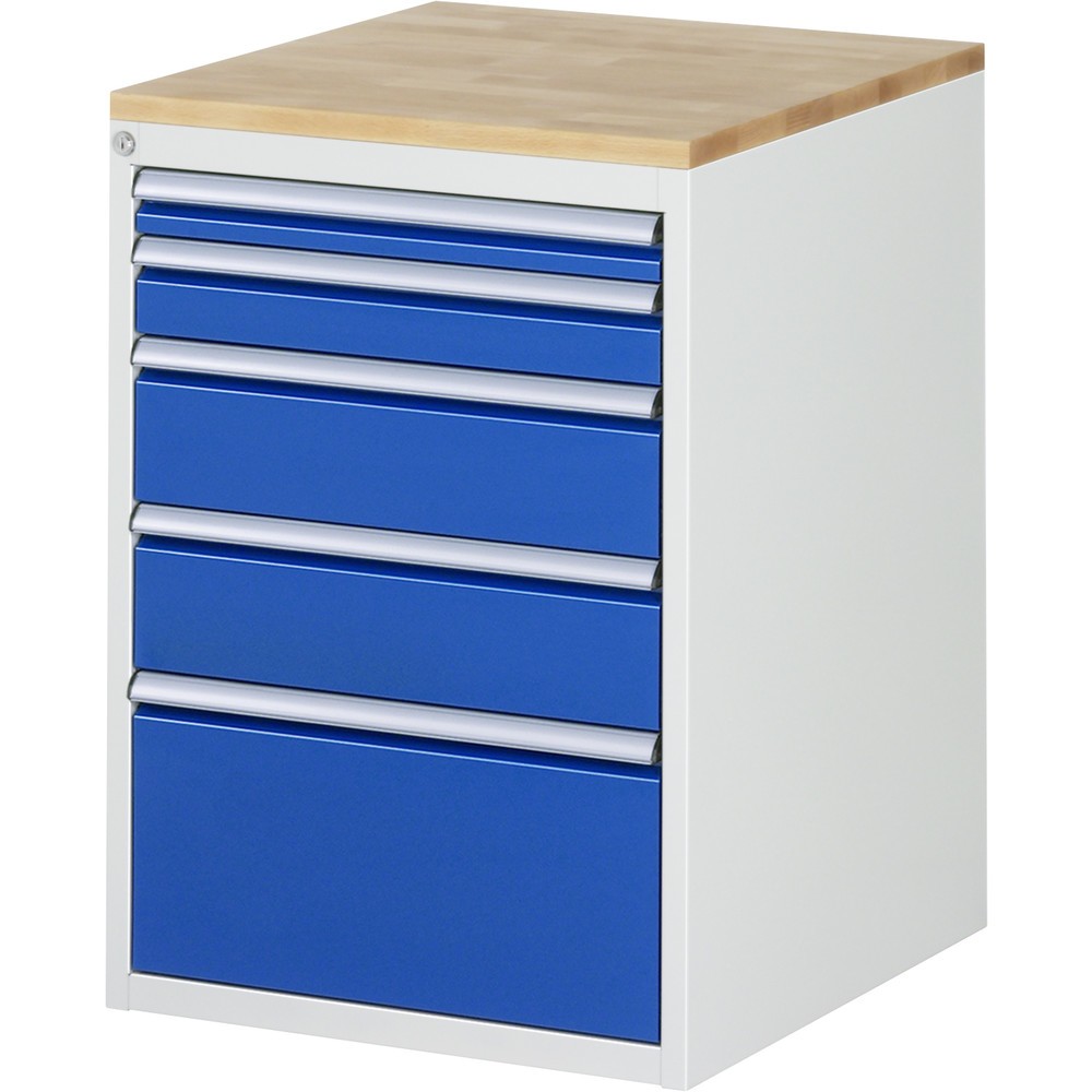 Immagine del prodotto n. 1: RAU Cassettiera Serie 7000, HxLxP 825 x 580 x 650 mm, con 5 cassetti misura L, piano in faggio