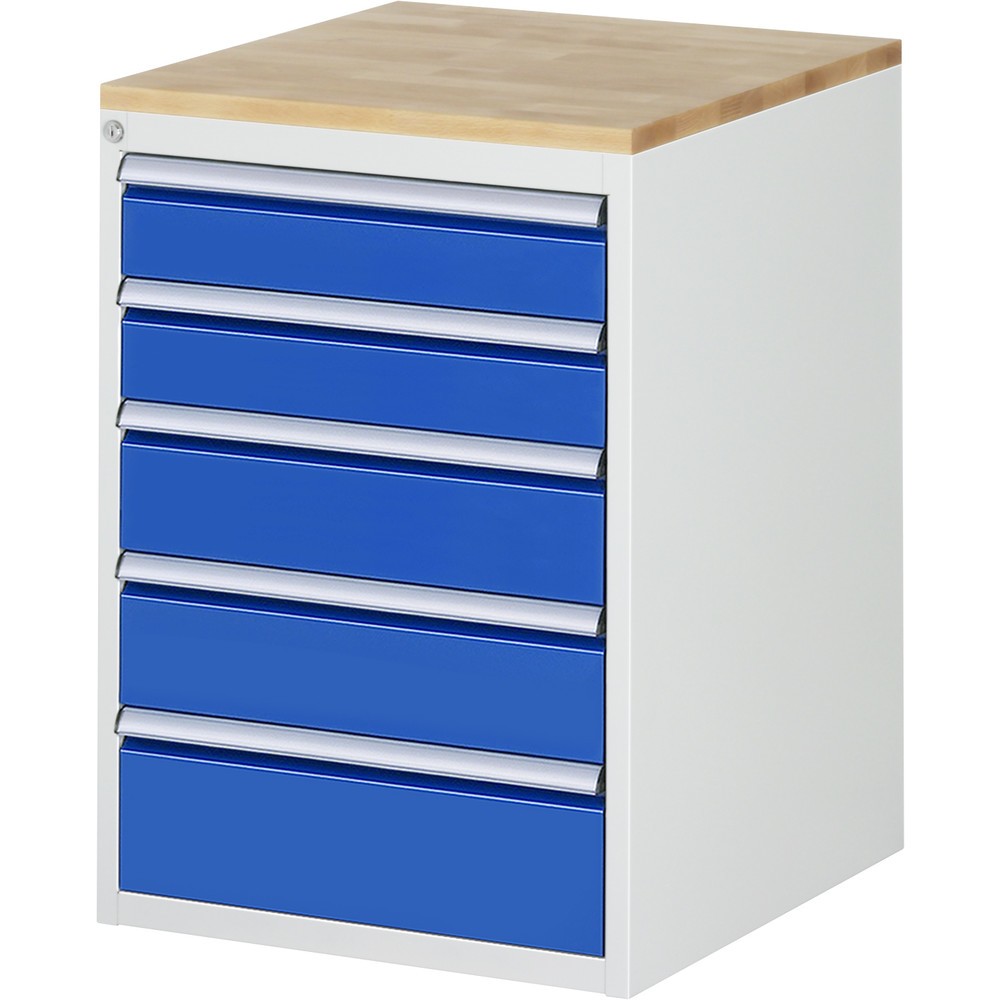 Immagine del prodotto n. 1: RAU Cassettiera Serie 7000, HxLxP 825 x 580 x 650 mm, con 5 cassetti misura L, piano in faggio