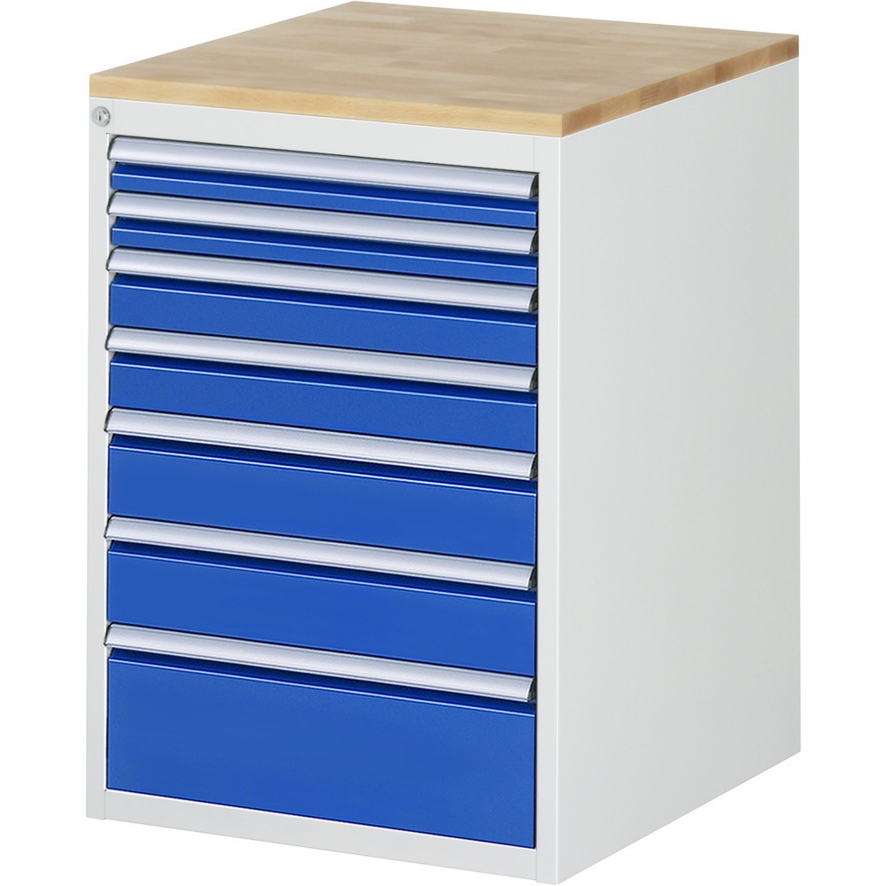 Immagine del prodotto n. 1: RAU Cassettiera Serie 7000, HxLxP 825 x 580 x 650 mm, con 7 cassetti misura L, piano in faggio
