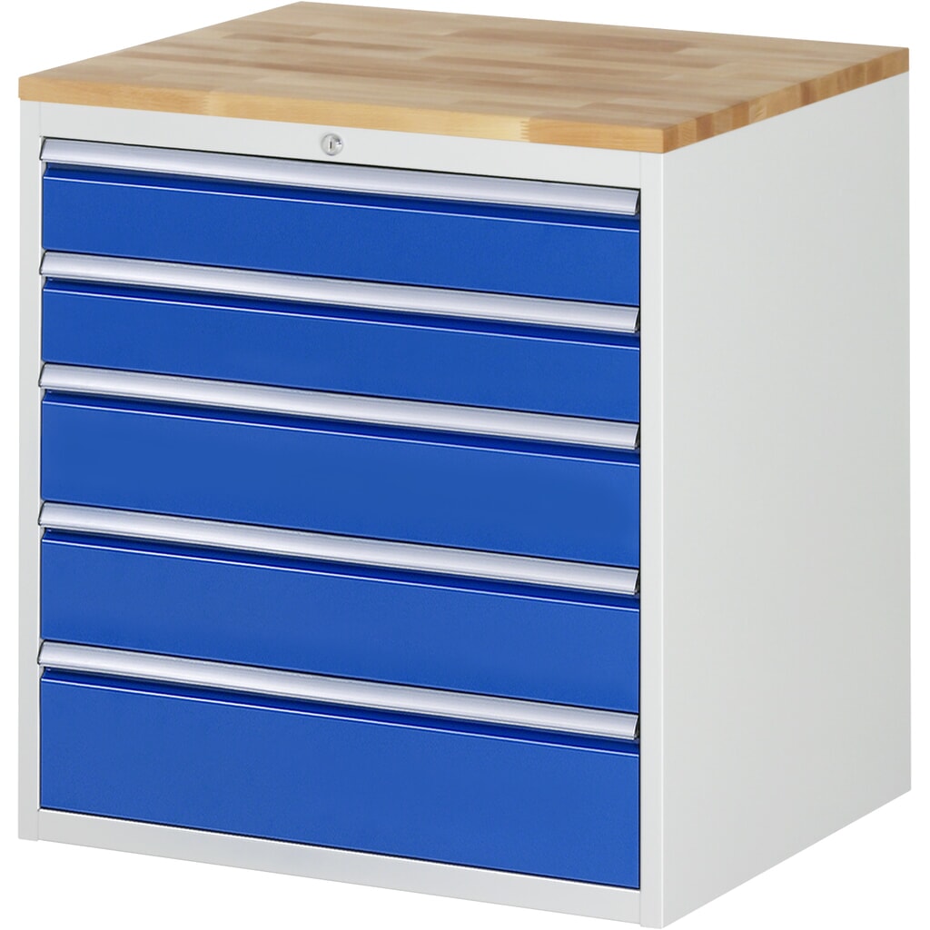 RAU Cassettiera Serie 7000, HxLxP 825 x 770 x 650 mm, con 5 cassetti misura XL, piano in faggio Immagine del prodotto: RAU Cassettiera Serie 7000, HxLxP 825 x 770 x 650 mm, con 5 cassetti misura XL, piano in faggio