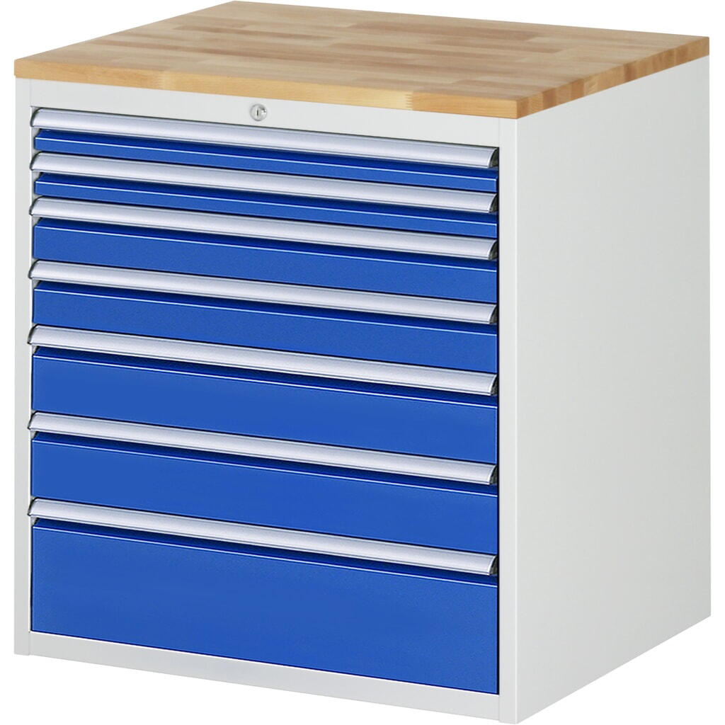 RAU Cassettiera Serie 7000, HxLxP 825 x 770 x 650 mm, con 7 cassetti misura XL, piano in faggio Immagine del prodotto: RAU Cassettiera Serie 7000, HxLxP 825 x 770 x 650 mm, con 7 cassetti misura XL, piano in faggio