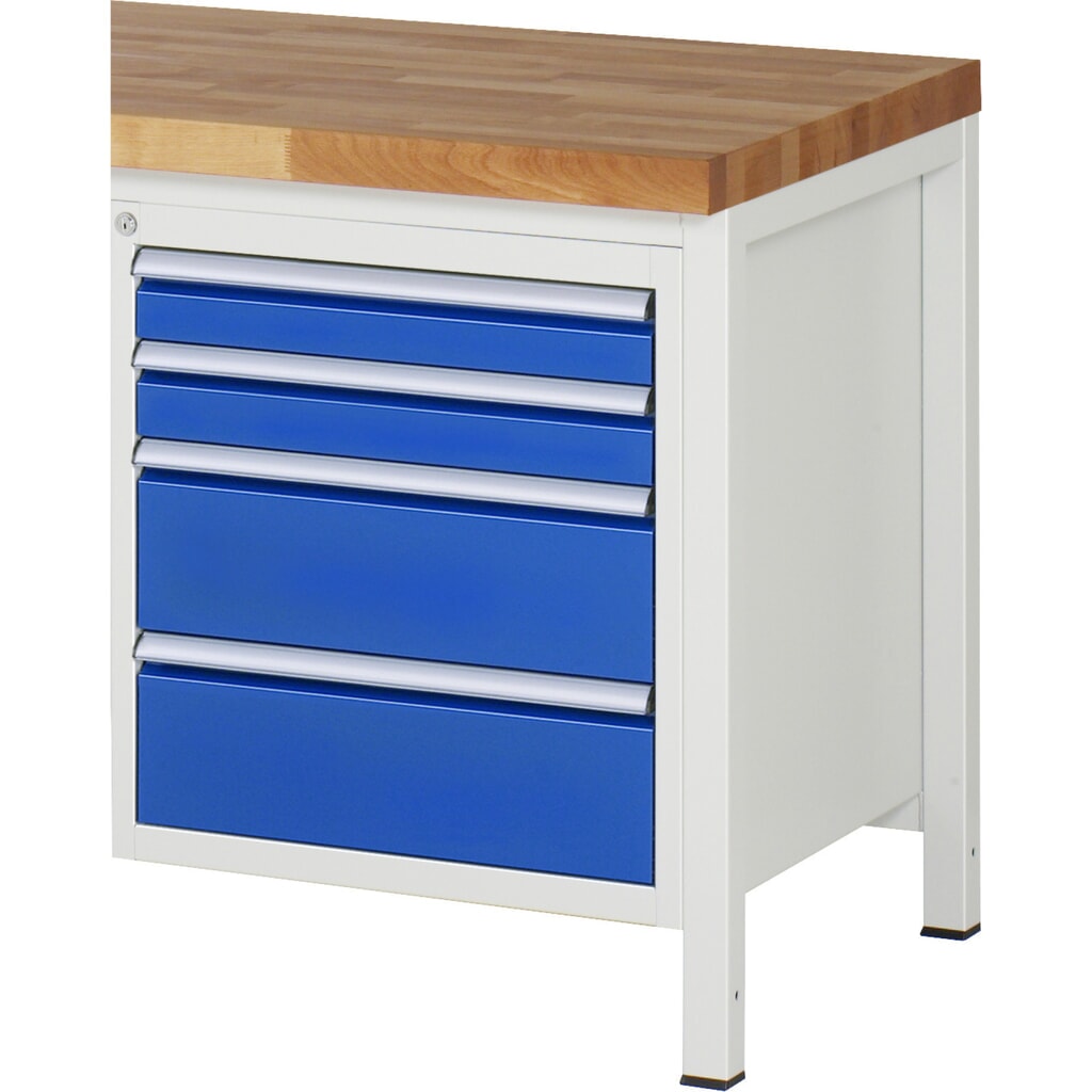 Immagine del prodotto: Cassettiera RAU Serie 7000, contenitore con base, AxLxP 620 x 580 x 650 mm, 4 cassetti 2 x 90, 2 x 180 mm