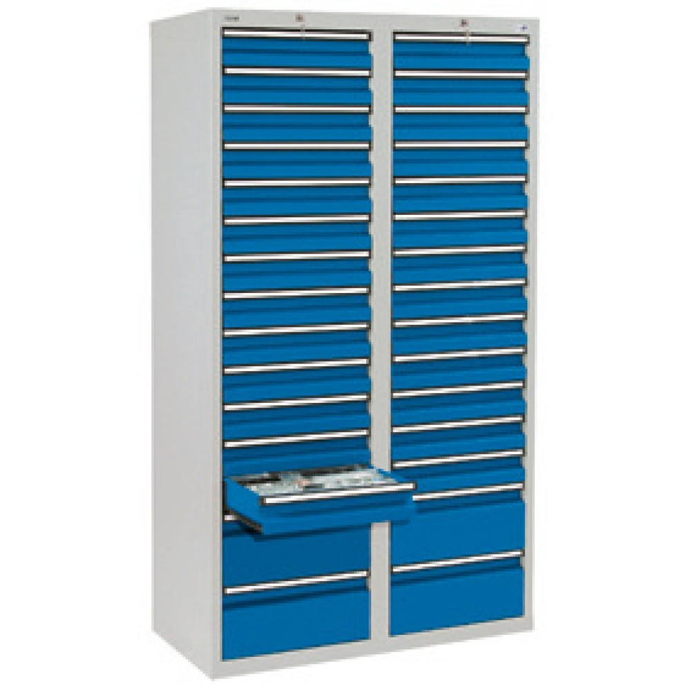 Immagine del prodotto: Cassettiera stumpf®, cassetti 26x100 + 4x200 mm, AxLxP 1.800 x 1.000 x 500 mm, grigio chiaro