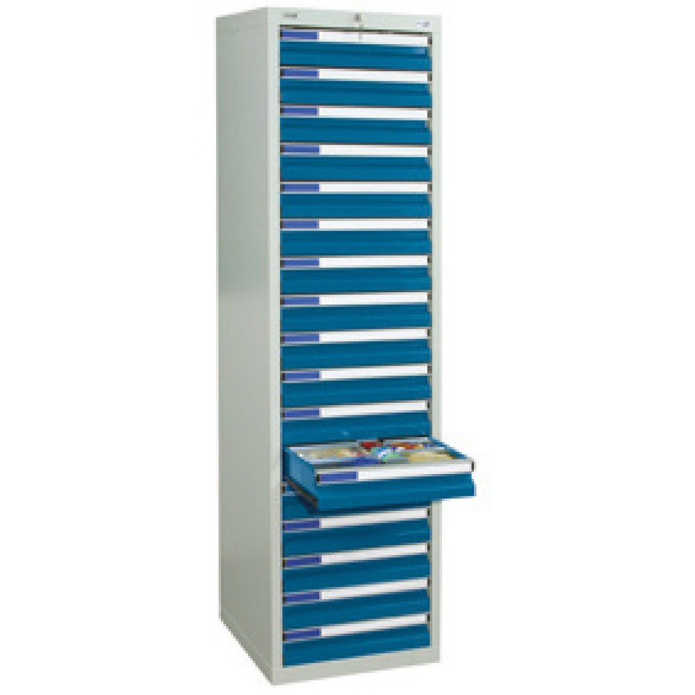 Immagine del prodotto: Cassettiera stumpf® Premium, cassetti 17x100 mm, AxLxP 1.800 x 500 x 500 mm, grigio chiaro