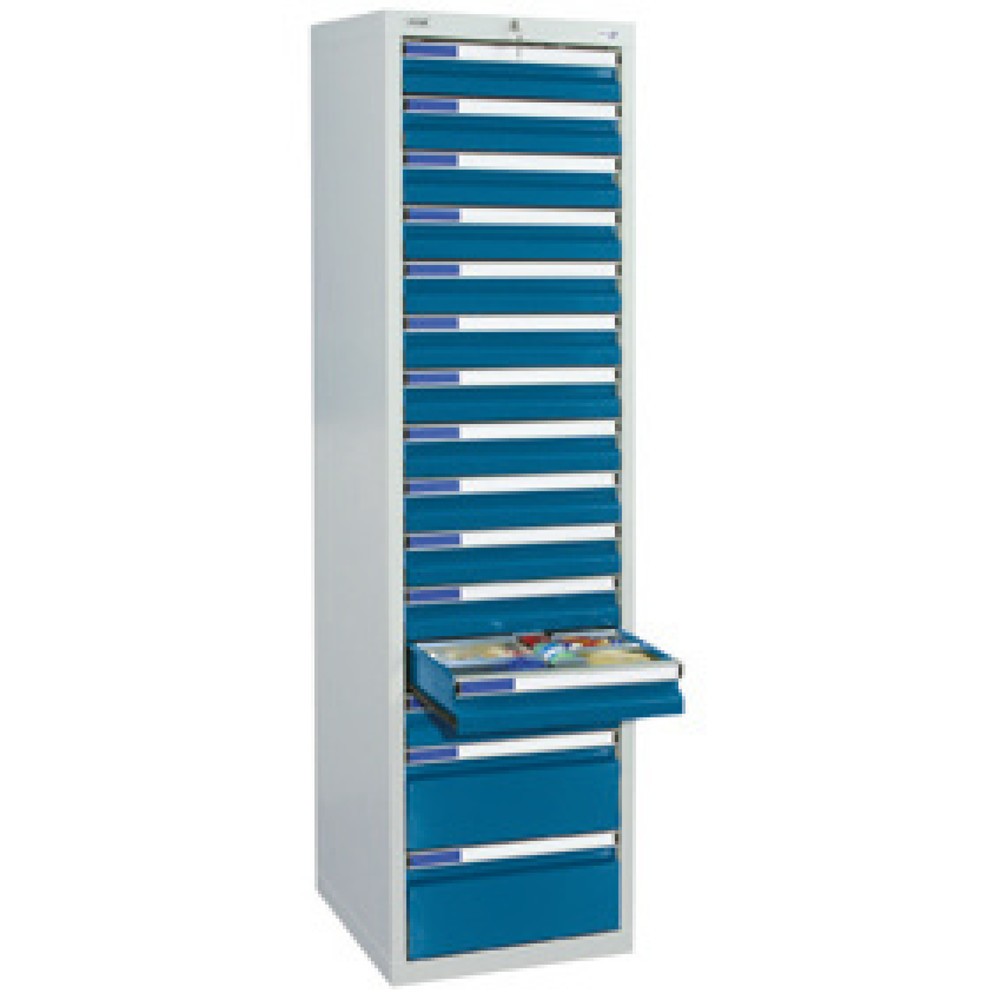 Immagine del prodotto n. 2: Cassettiera stumpf® Premium, cassetti 17x100 mm, AxLxP 1.800 x 500 x 500 mm, grigio chiaro