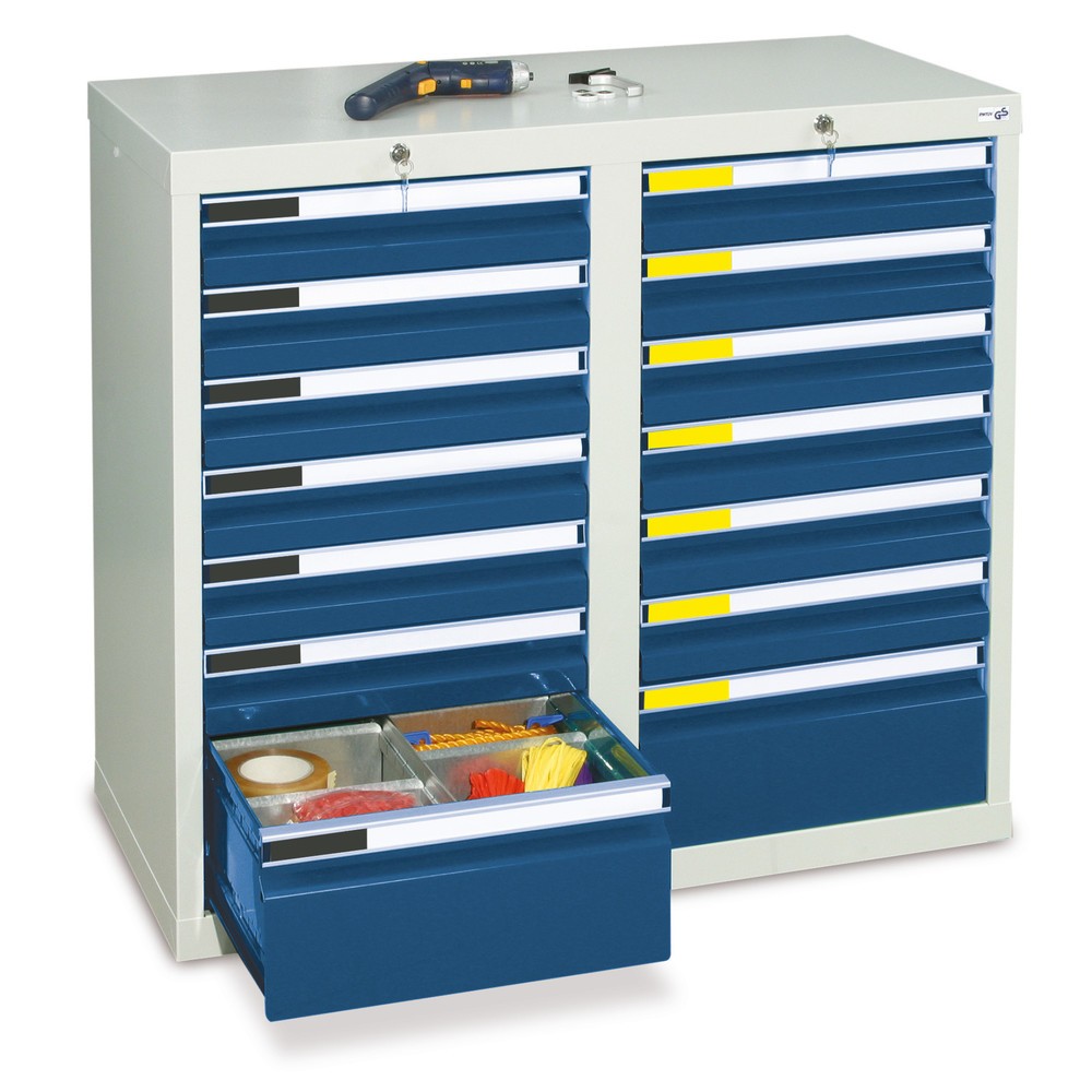 Immagine del prodotto: Cassettiera stumpf® Premium, cassetti 8x100 mm, AxLxP 900 x 500 x 500 mm, grigio chiaro