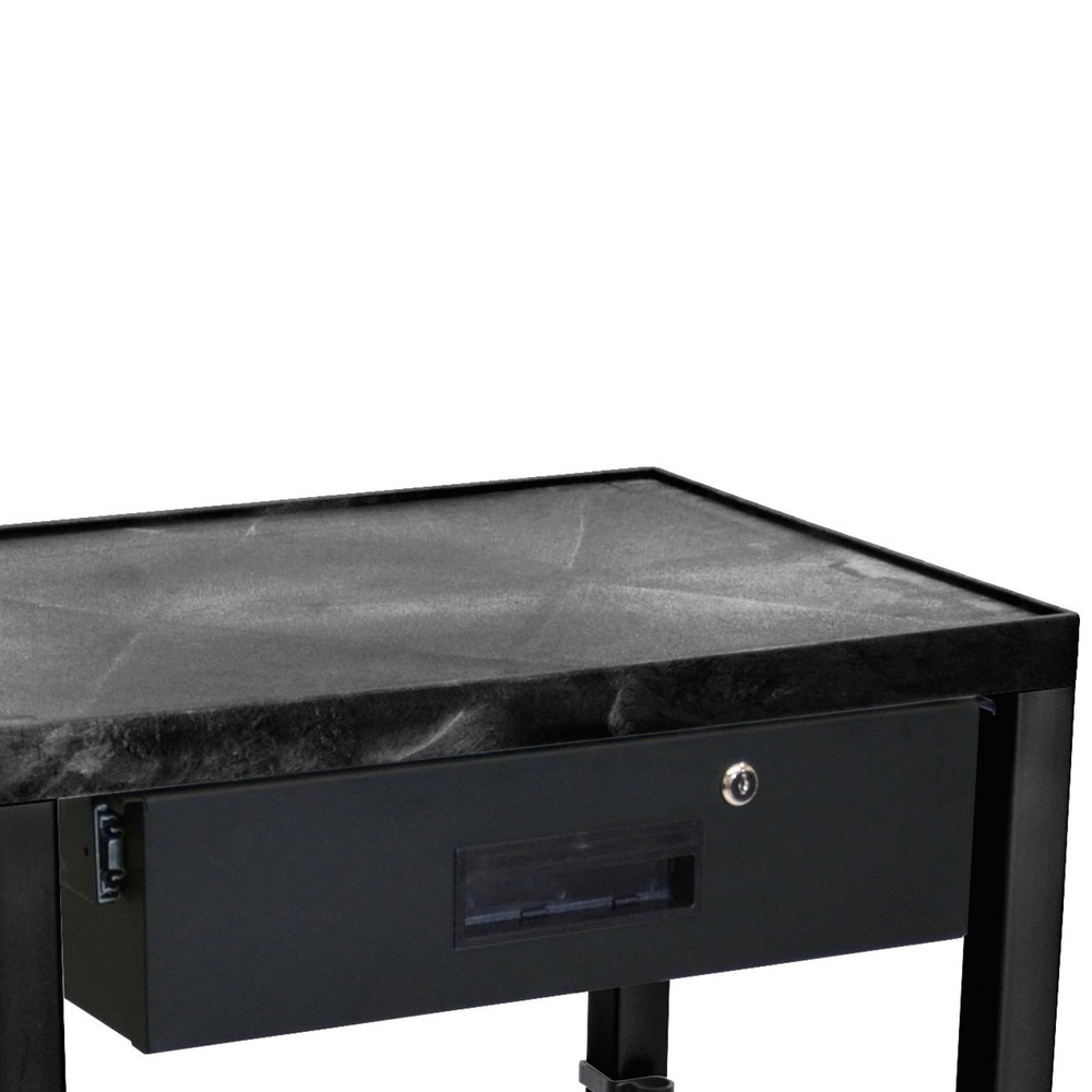 Immagine del prodotto: Cassetto per carrello di trasporto in materiale plastico con vano inferiore, nero