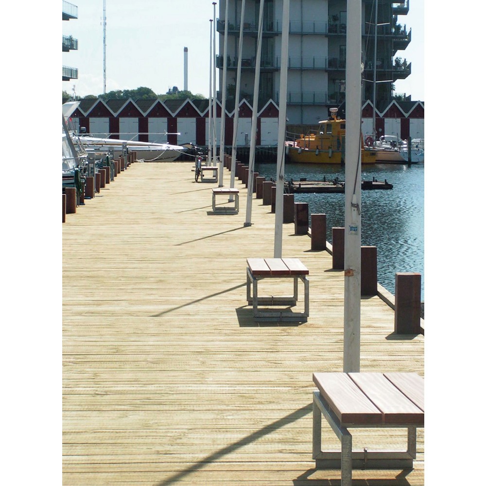 Immagine del prodotto n. 2: Panca Park Castor, vero legno/lamiera di acciaio, AxLxP 420 x 1.800 x 500 mm