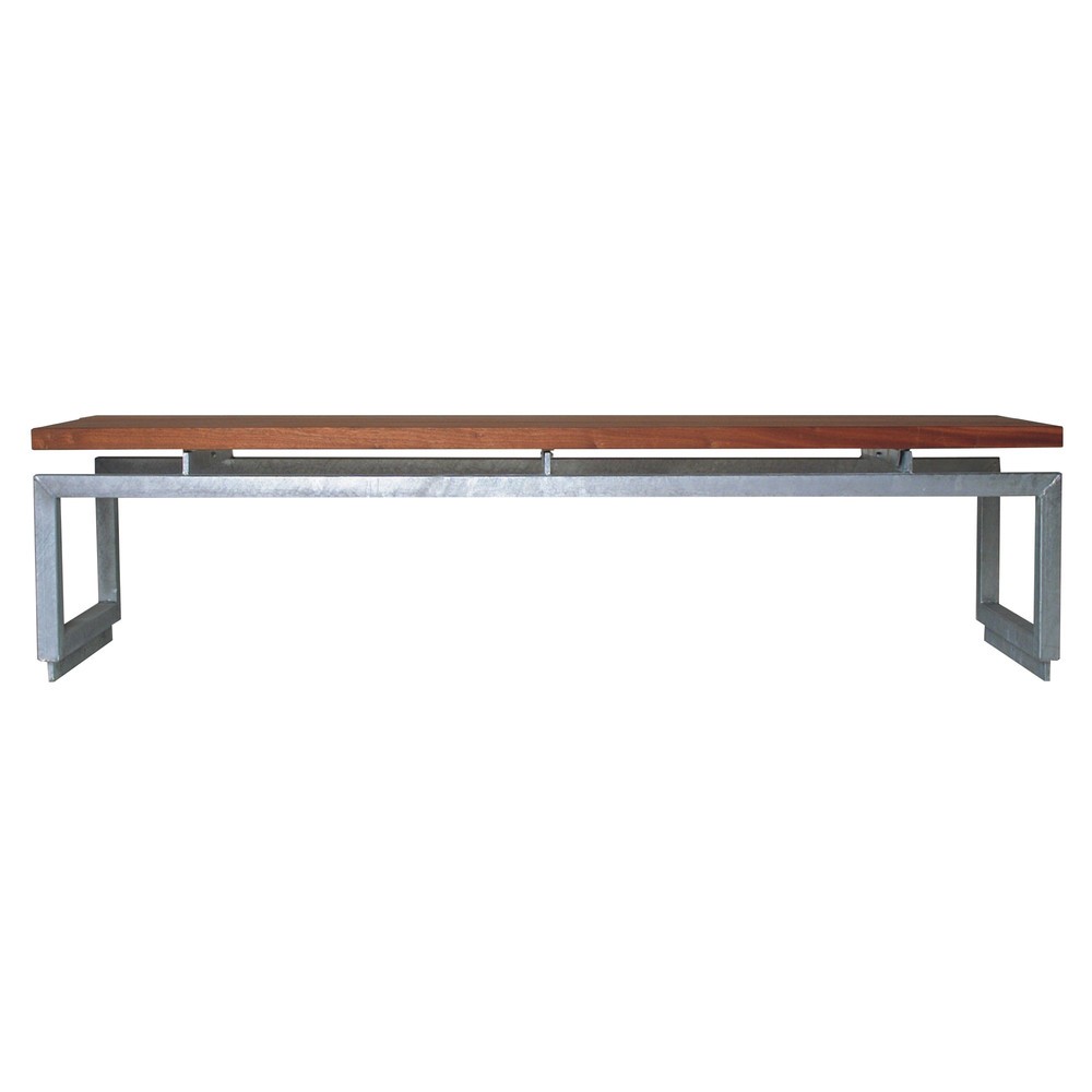 Immagine del prodotto: Panca Park Castor, vero legno/lamiera di acciaio, AxLxP 420 x 1.800 x 500 mm