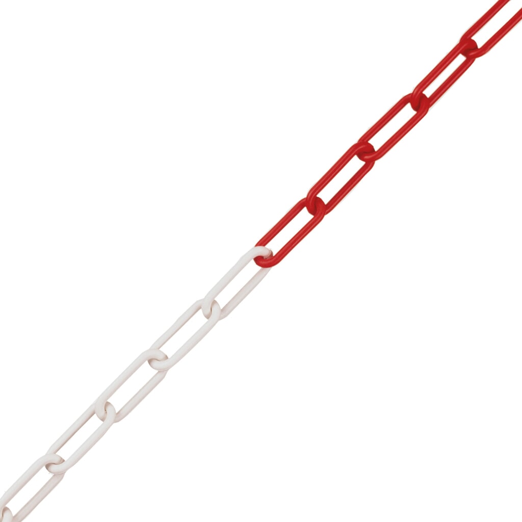 Immagine del prodotto: Catena di sbarramento, PE, spessore 6 mm, lunghezza 10 m, rosso/bianco